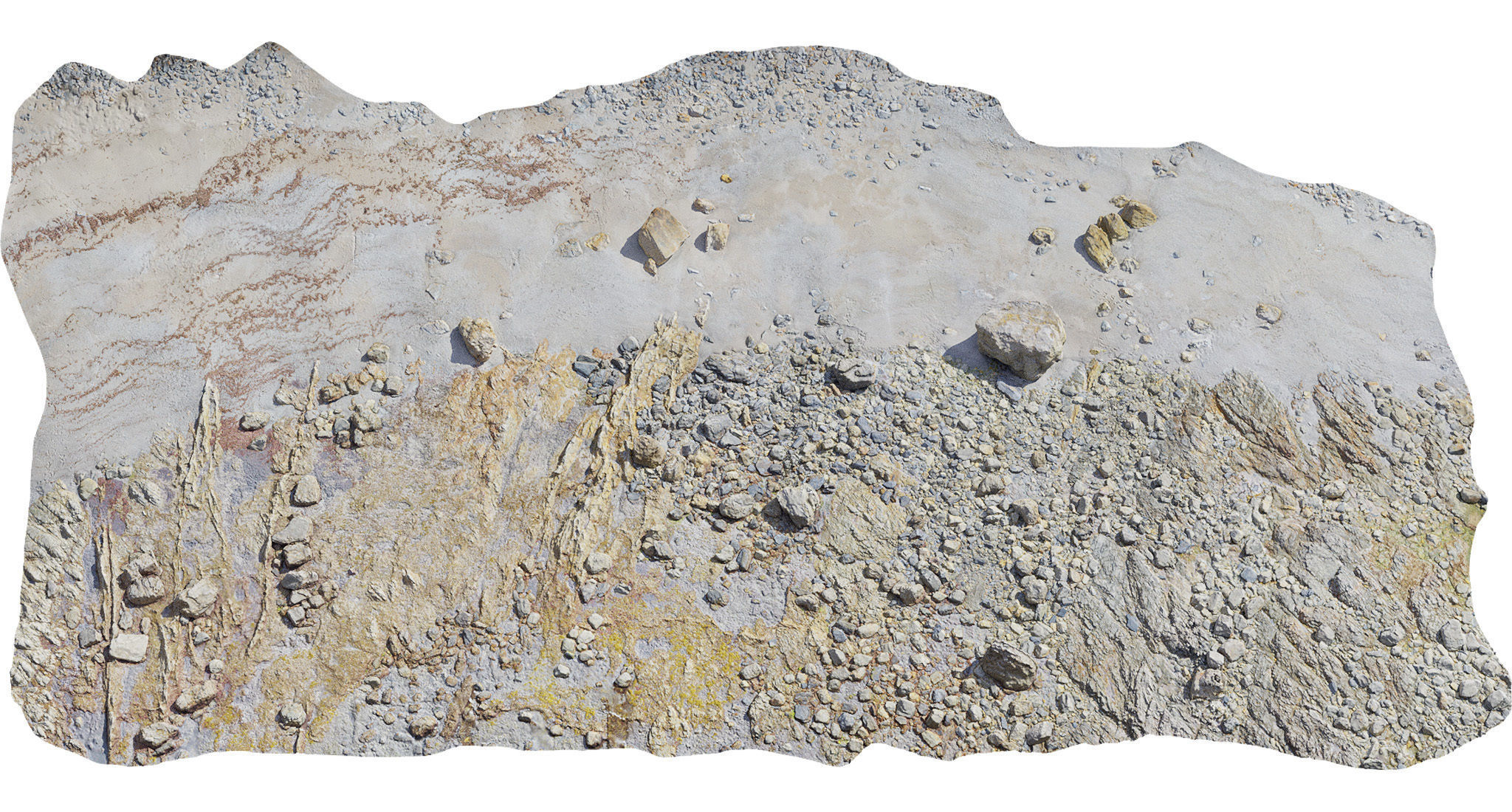 Large Rock Stone Beach PBR Scan Low-poly 3D model_1