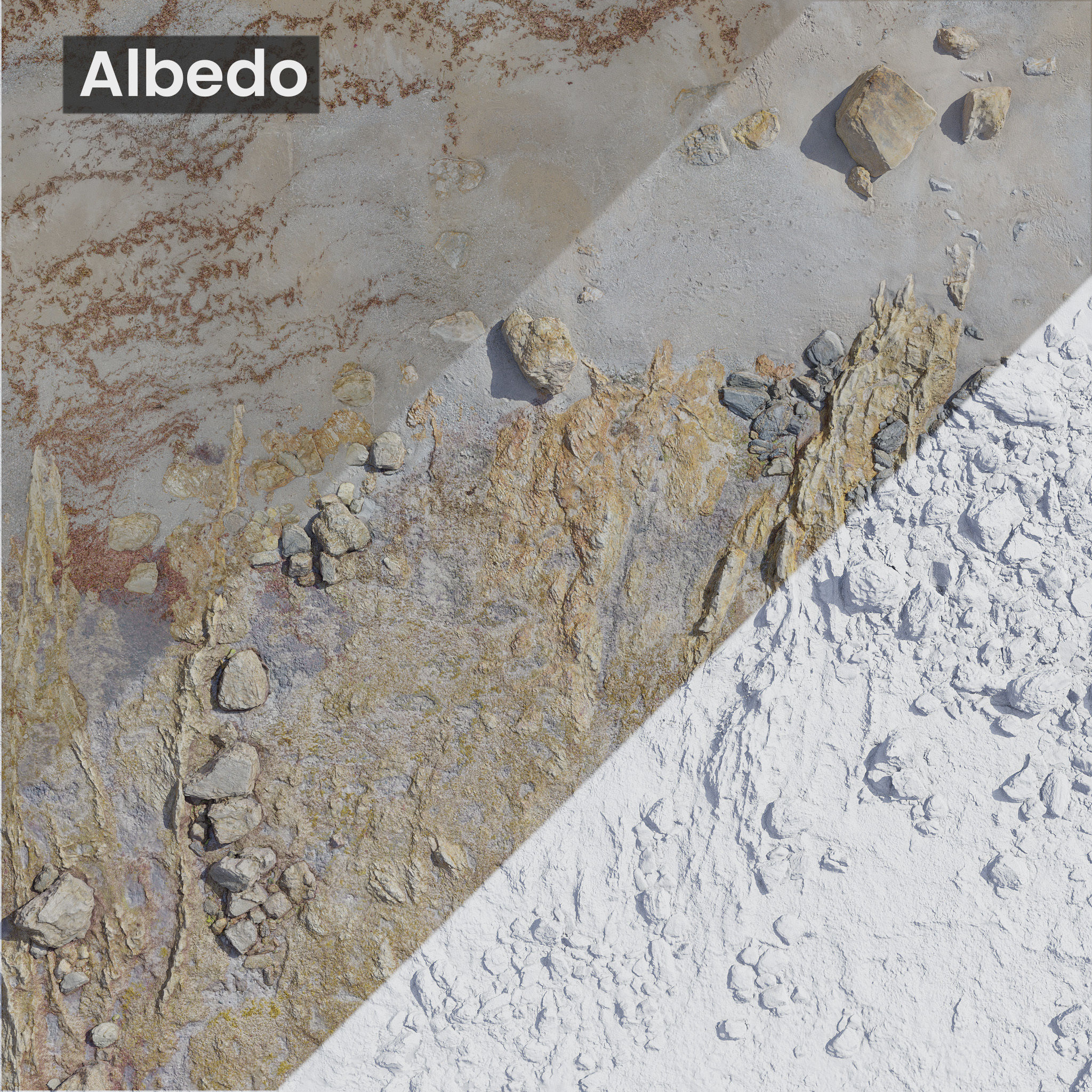 Large Rock Stone Beach PBR Scan Low-poly 3D model_4