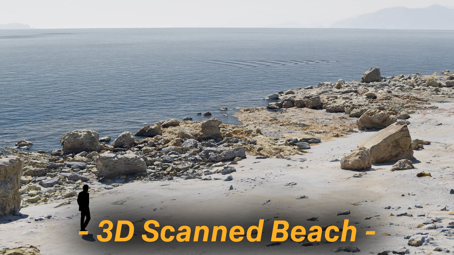 Large Rock Stone Beach PBR Scan Low-poly 3D model_0