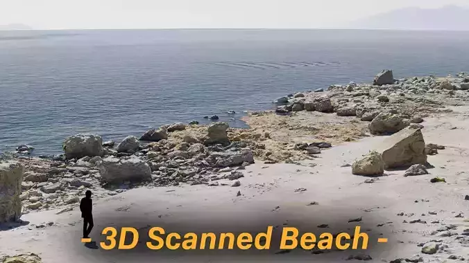 Large Rock Stone Beach PBR Scan Low-poly 3D model