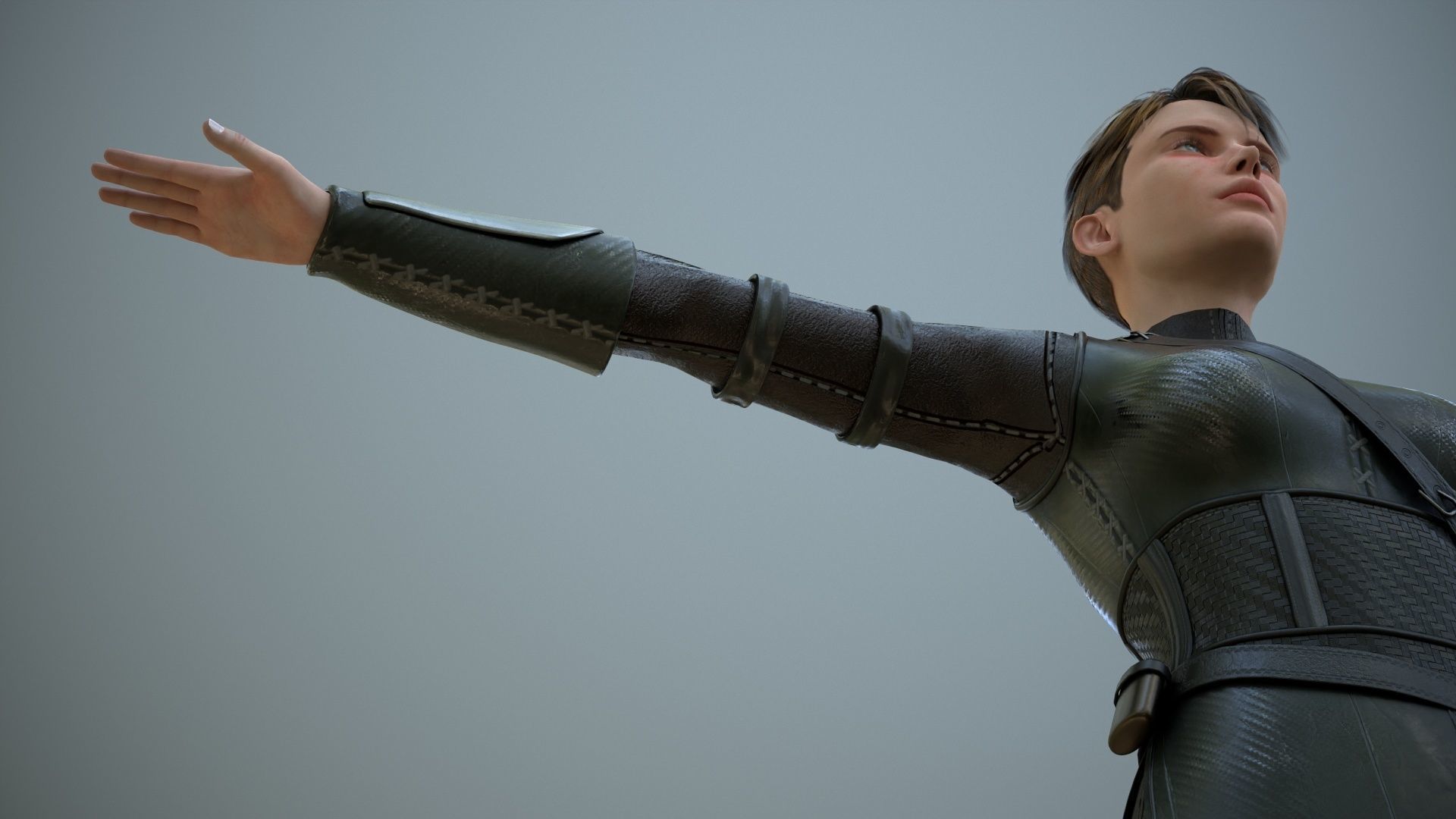 Warrior Girl Spy Low-poly 3D model_13