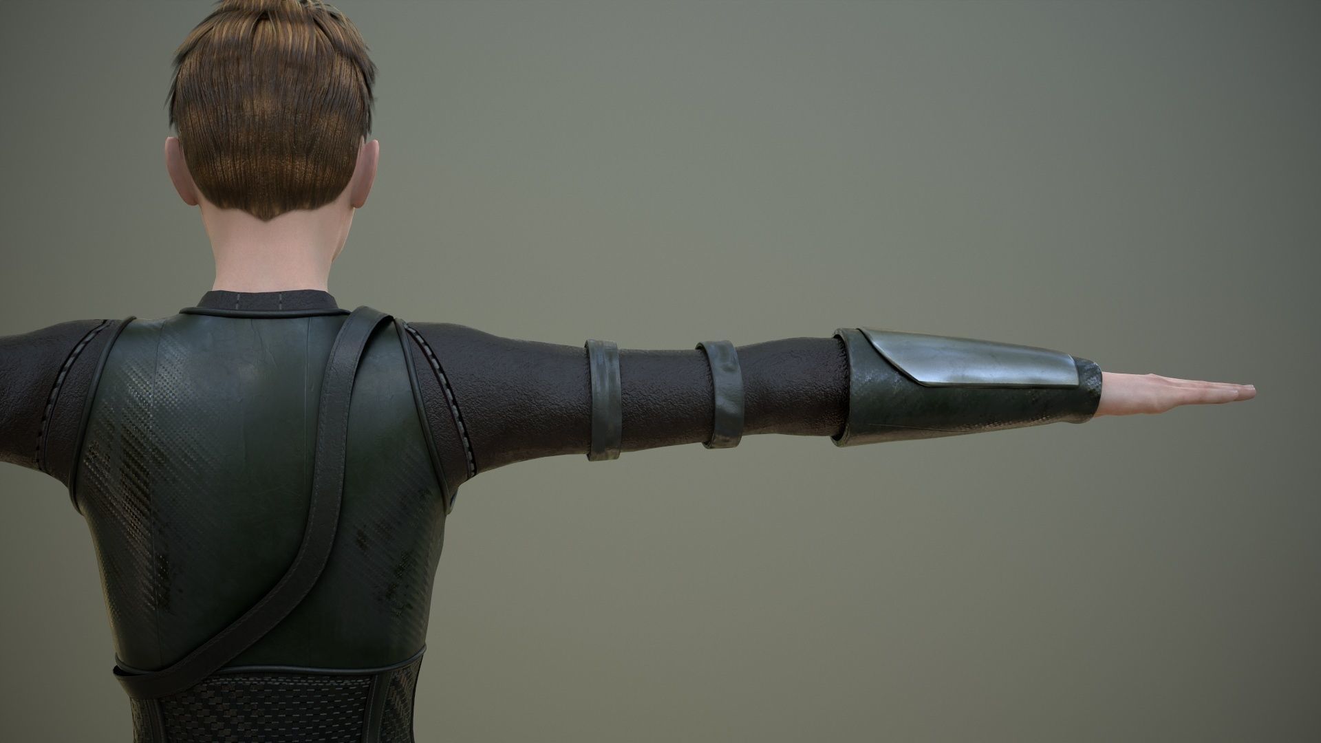 Warrior Girl Spy Low-poly 3D model_19