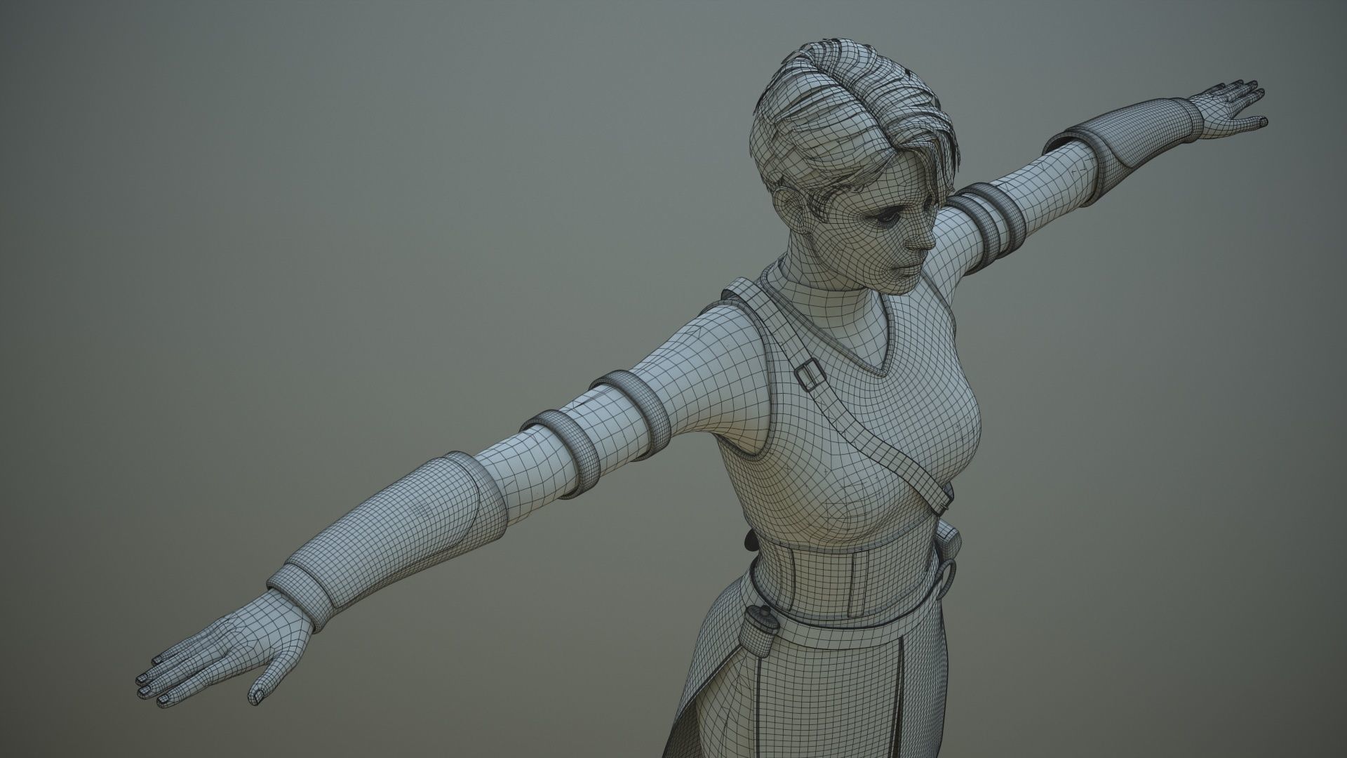 Warrior Girl Spy Low-poly 3D model_23