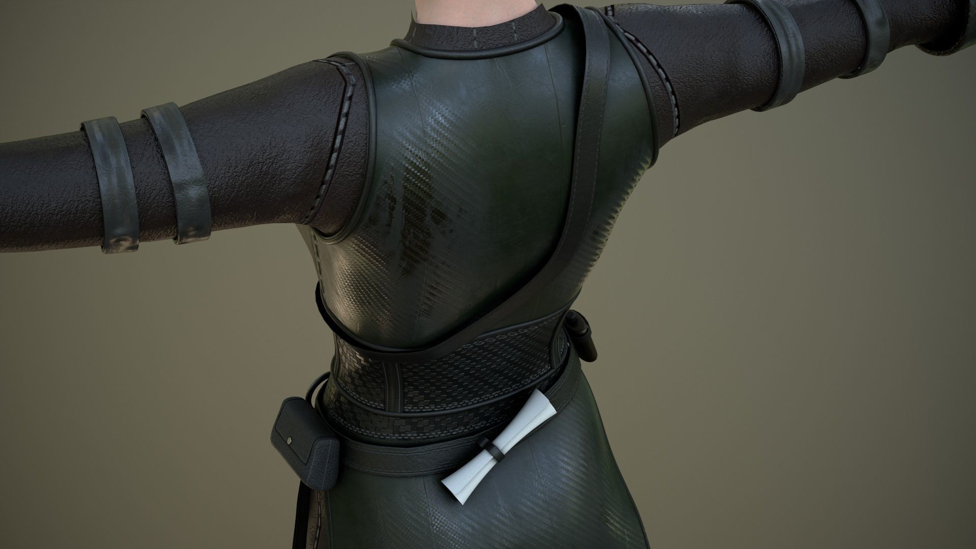 Warrior Girl Spy Low-poly 3D model_16