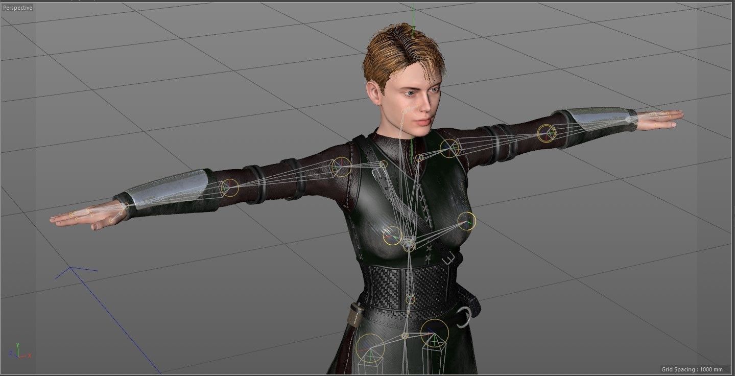 Warrior Girl Spy Low-poly 3D model_29