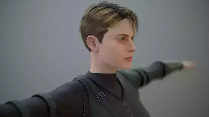 Warrior Girl Spy Low-poly 3D model