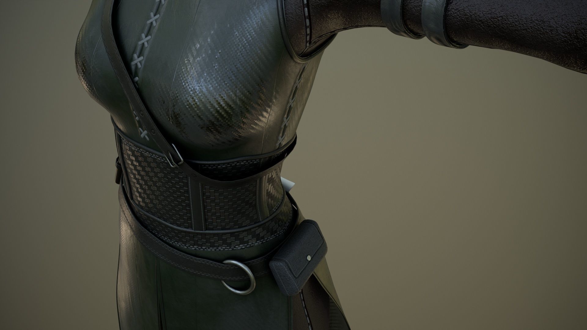 Warrior Girl Spy Low-poly 3D model_15