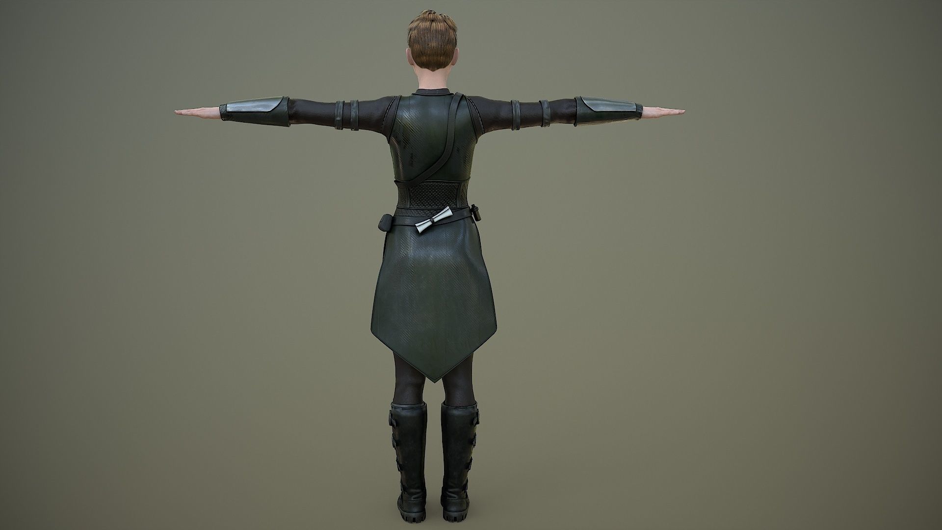 Warrior Girl Spy Low-poly 3D model_7