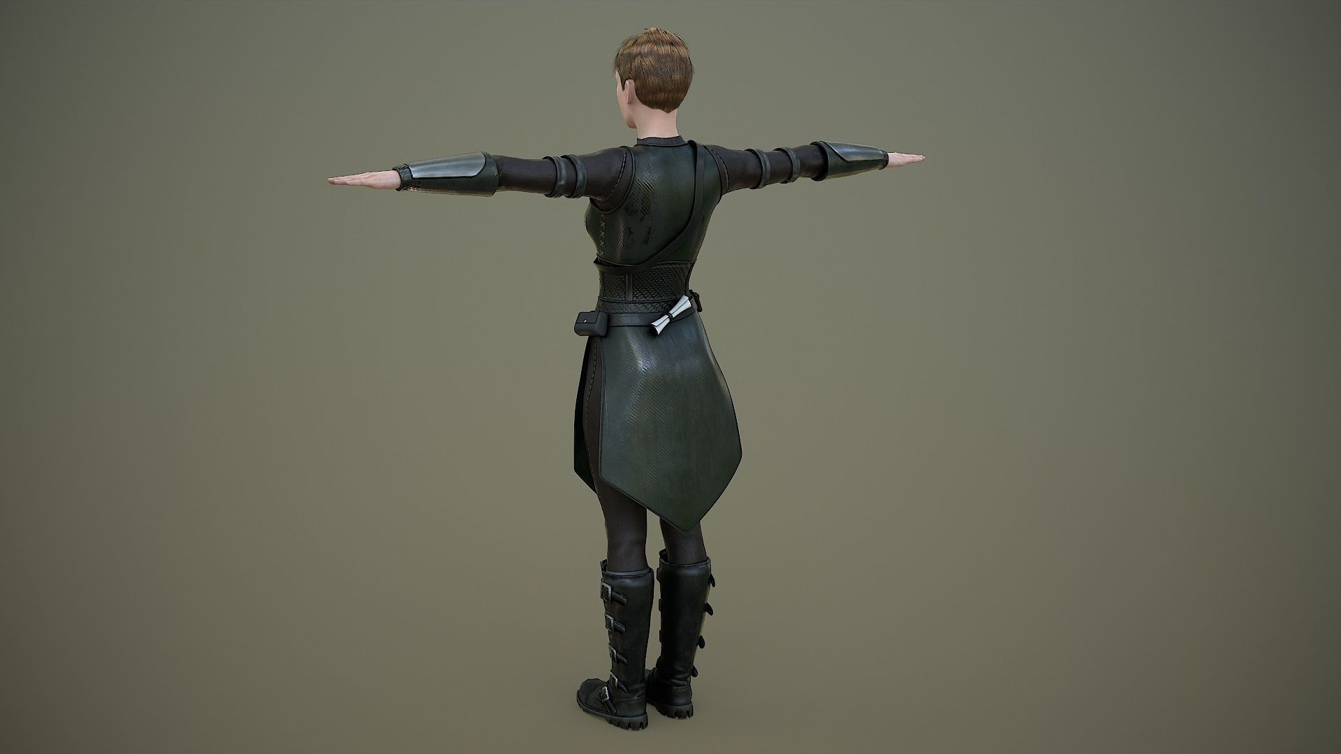 Warrior Girl Spy Low-poly 3D model_8