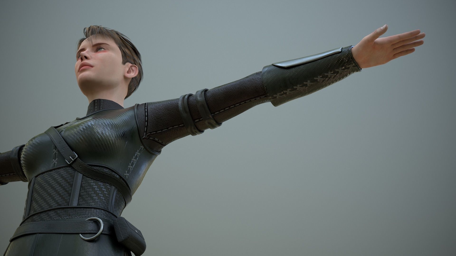 Warrior Girl Spy Low-poly 3D model_12