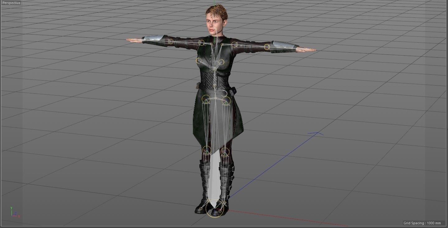 Warrior Girl Spy Low-poly 3D model_31