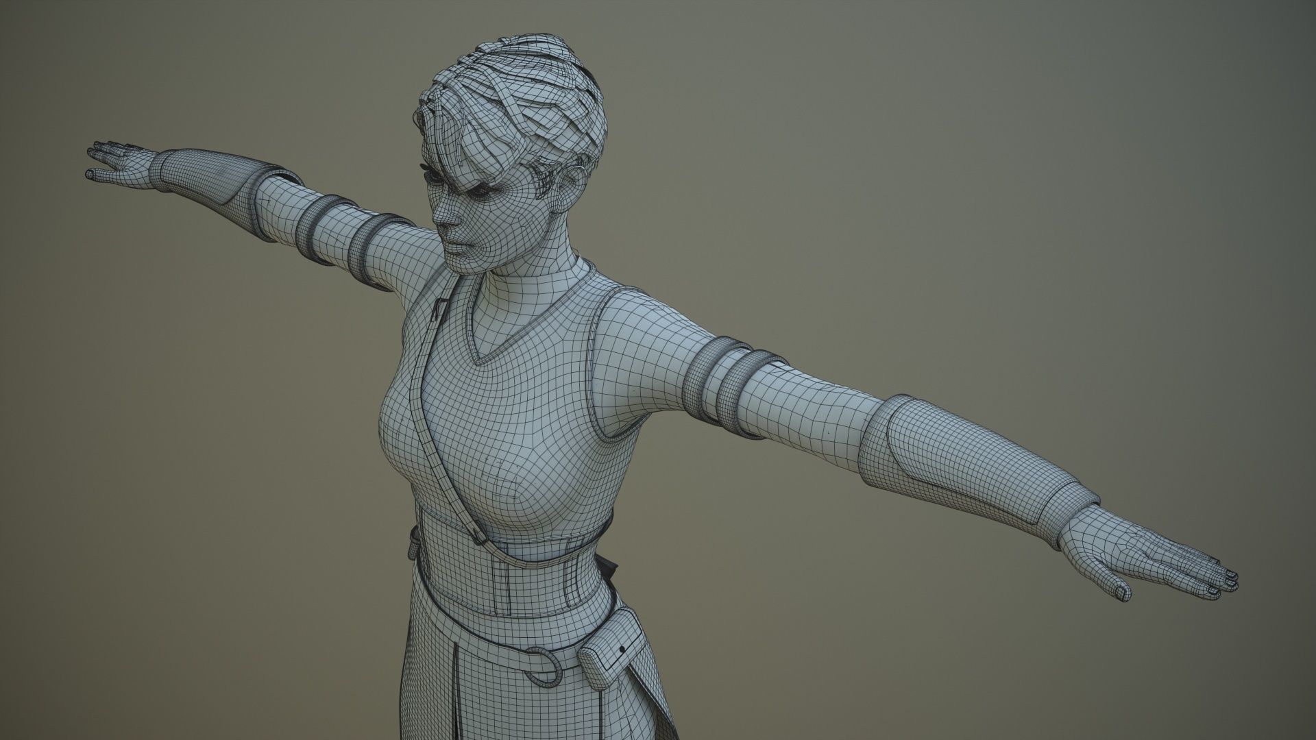 Warrior Girl Spy Low-poly 3D model_22