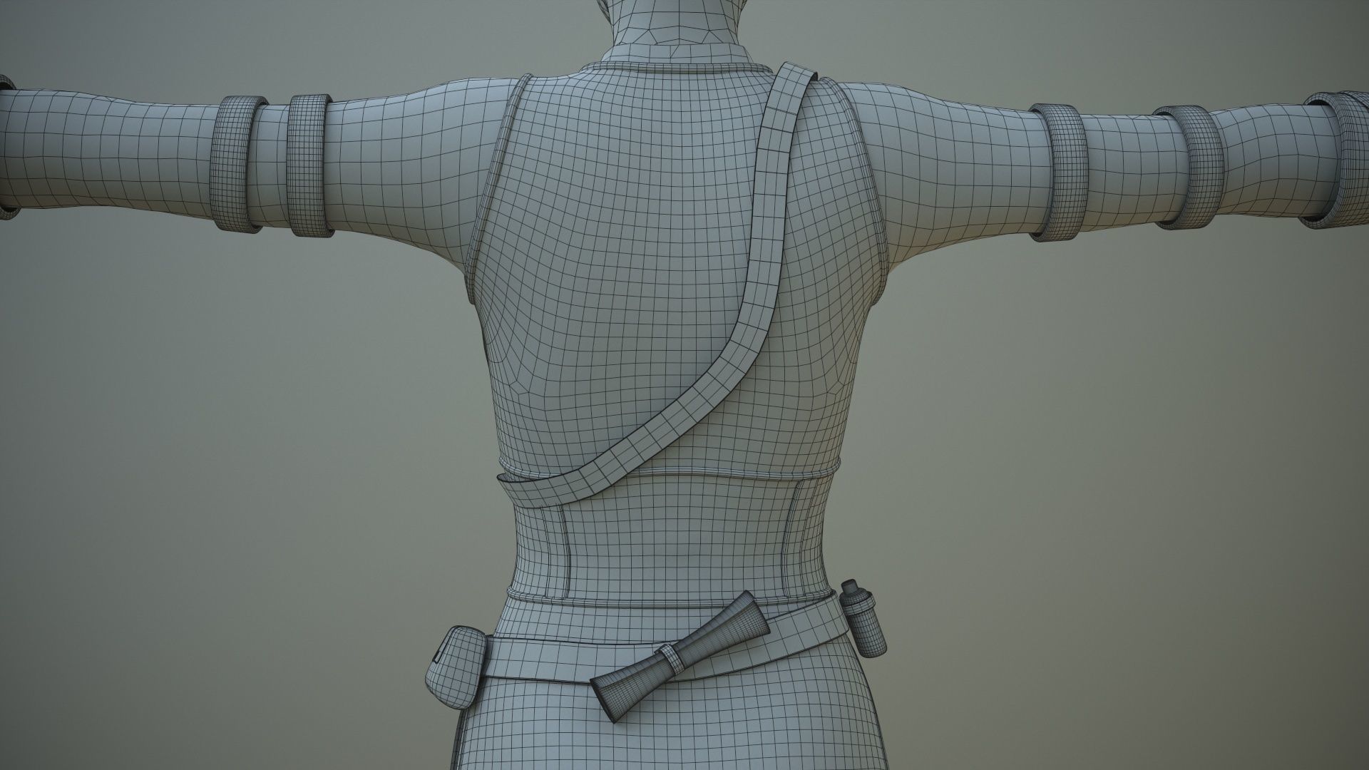 Warrior Girl Spy Low-poly 3D model_27