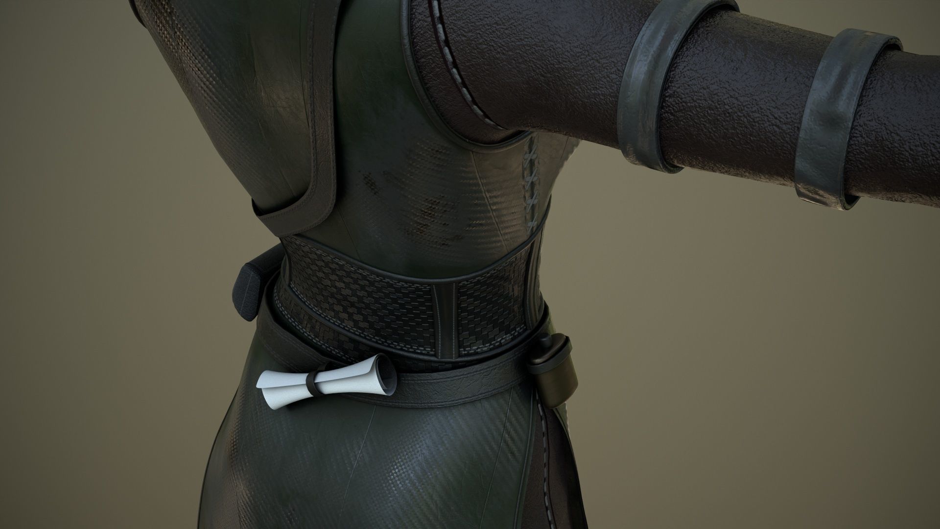 Warrior Girl Spy Low-poly 3D model_17