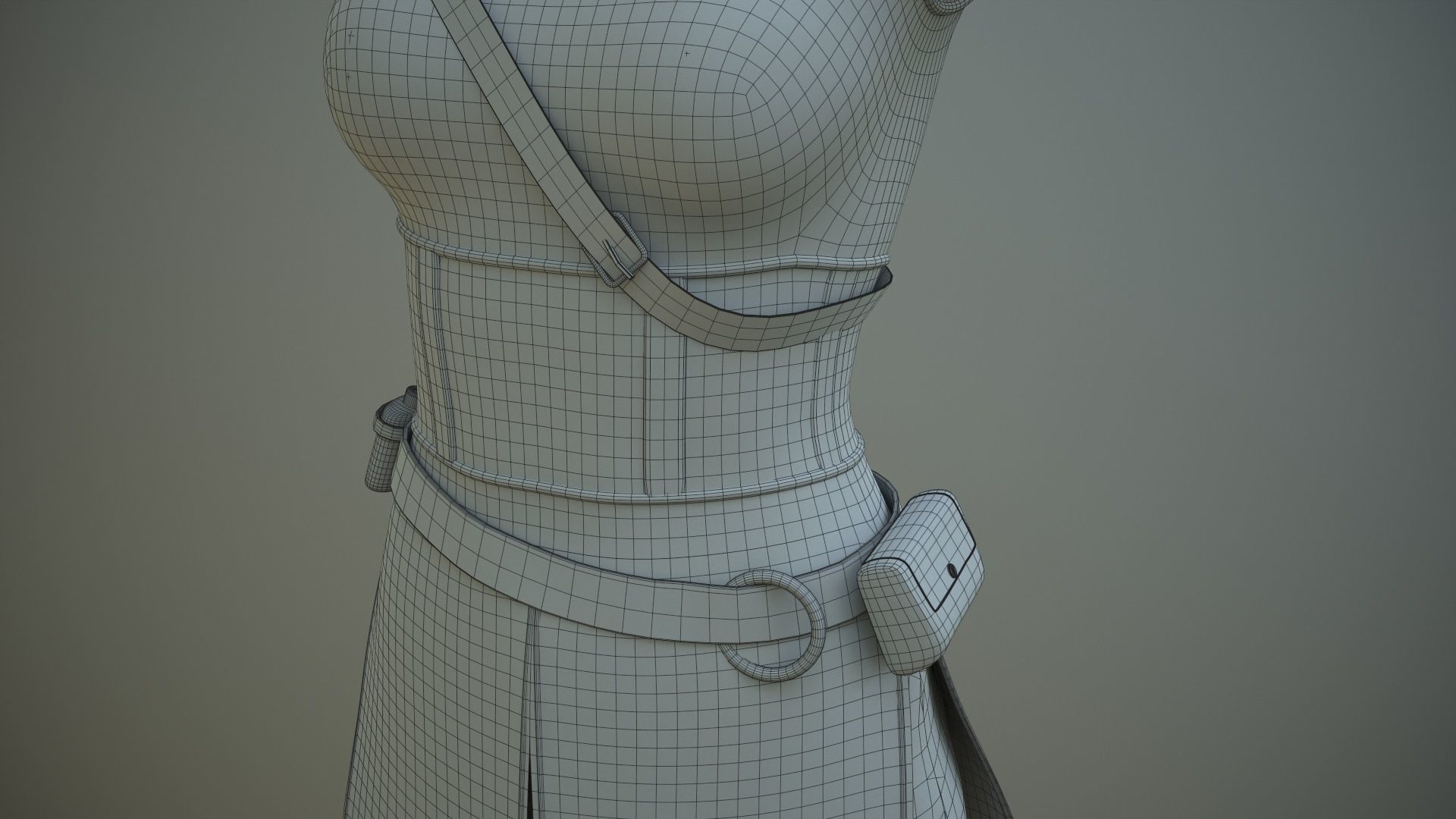 Warrior Girl Spy Low-poly 3D model_25