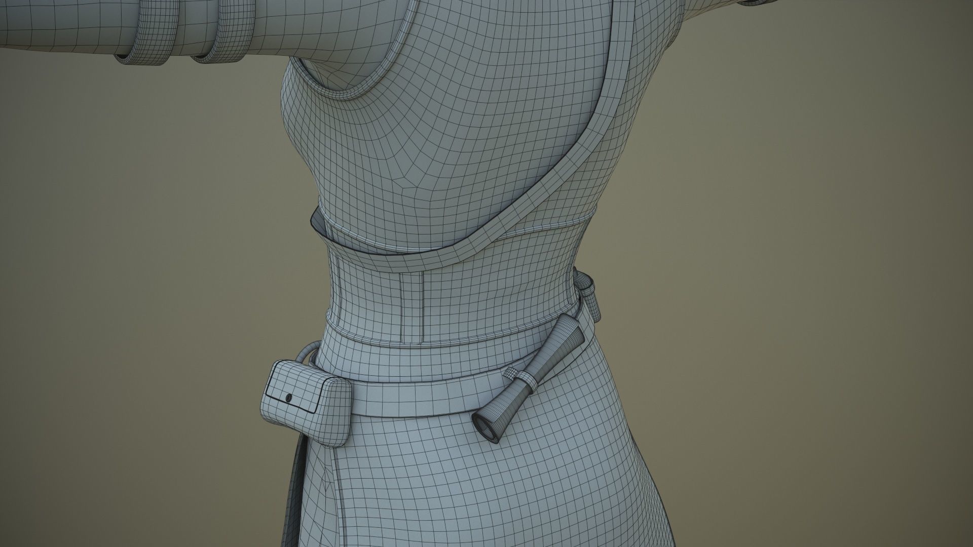 Warrior Girl Spy Low-poly 3D model_26