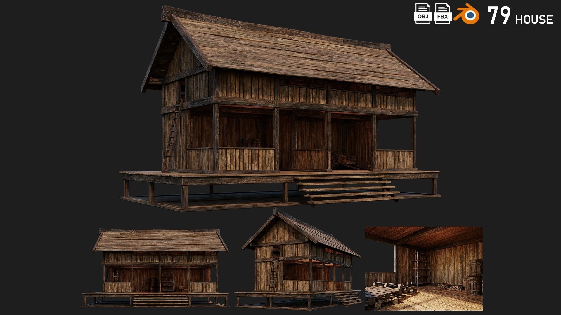41 - 80 OLD MEDIEVAL BUILDINGS PACK 4K Textures GameReady 3D Model Collection_51