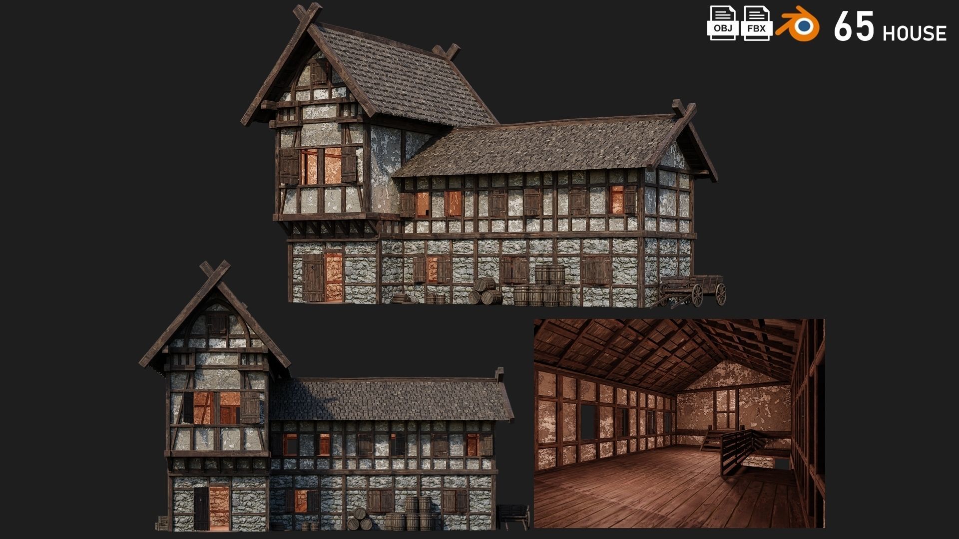 41 - 80 OLD MEDIEVAL BUILDINGS PACK 4K Textures GameReady 3D Model Collection_37