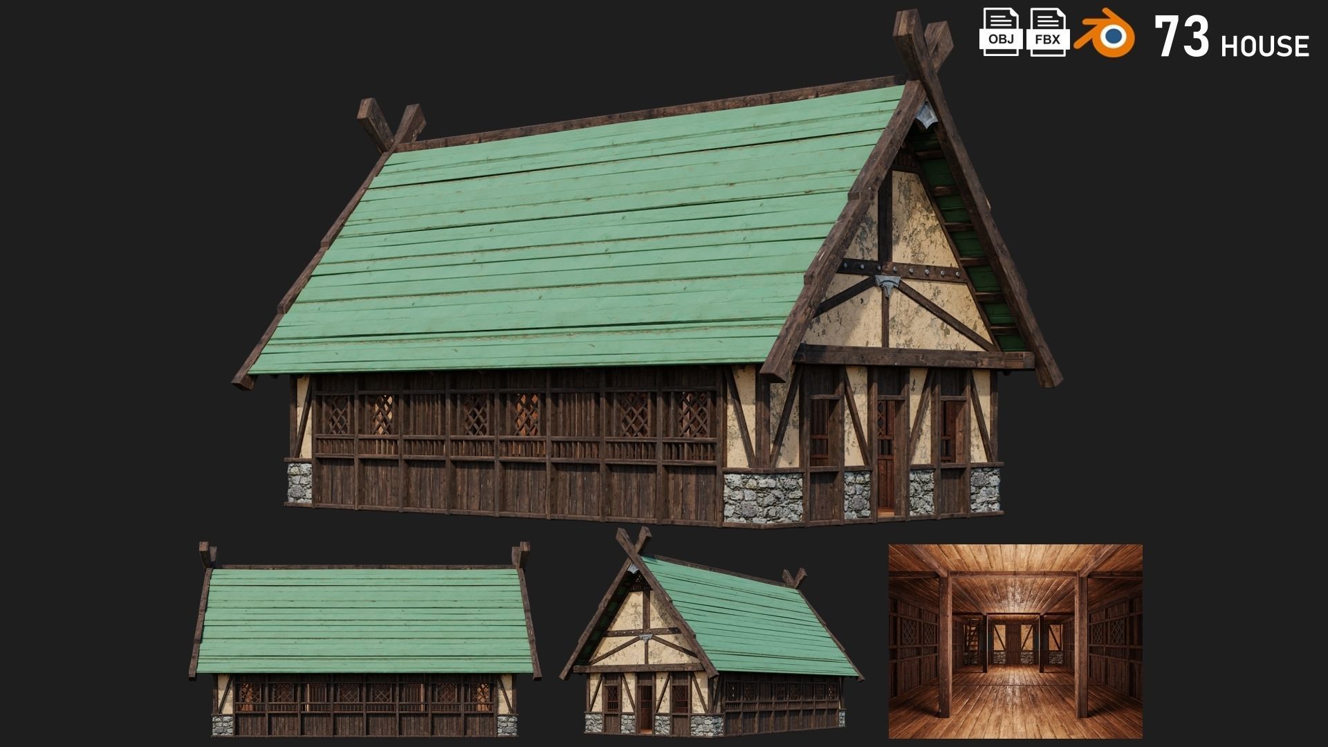 41 - 80 OLD MEDIEVAL BUILDINGS PACK 4K Textures GameReady 3D Model Collection_53