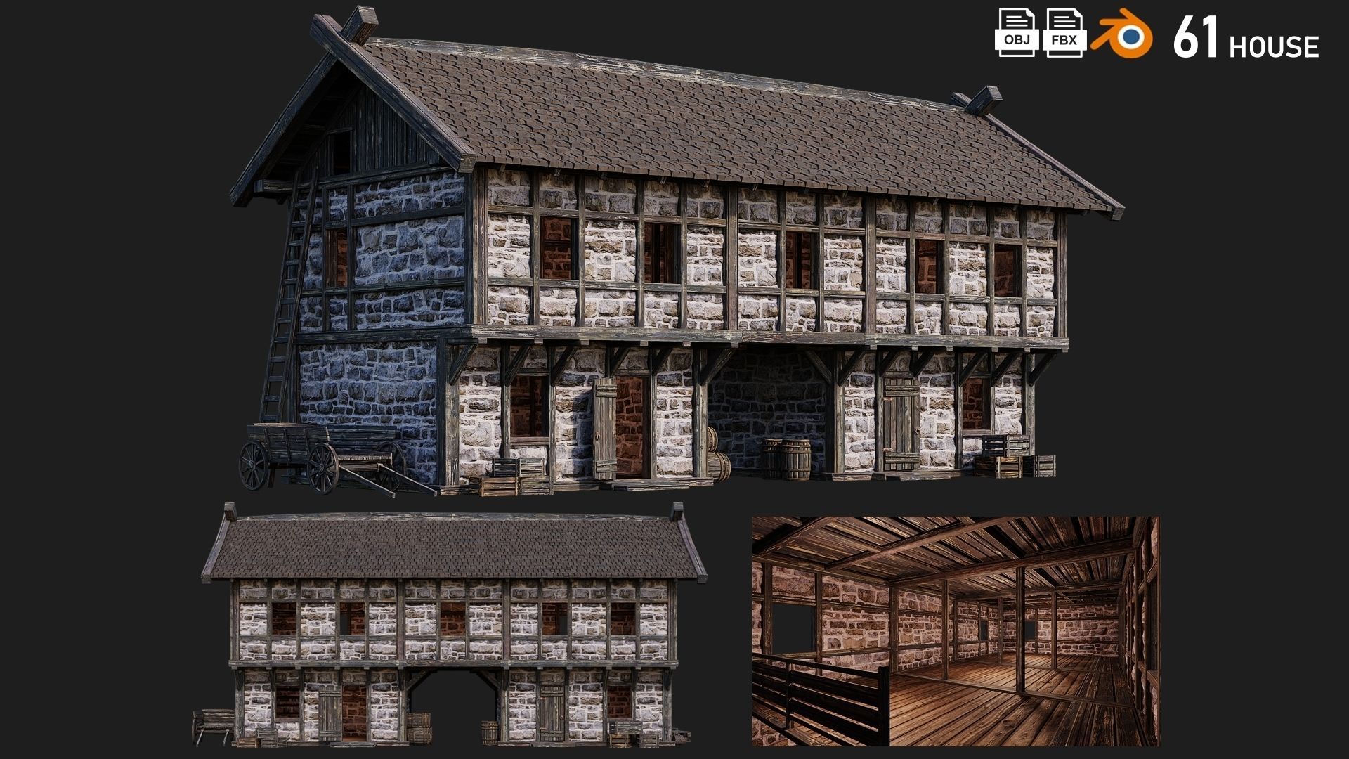 41 - 80 OLD MEDIEVAL BUILDINGS PACK 4K Textures GameReady 3D Model Collection_43