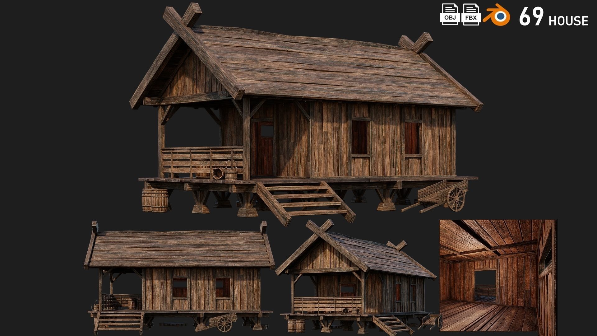 41 - 80 OLD MEDIEVAL BUILDINGS PACK 4K Textures GameReady 3D Model Collection_44