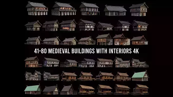 41 - 80 OLD MEDIEVAL BUILDINGS PACK 4K Textures GameReady