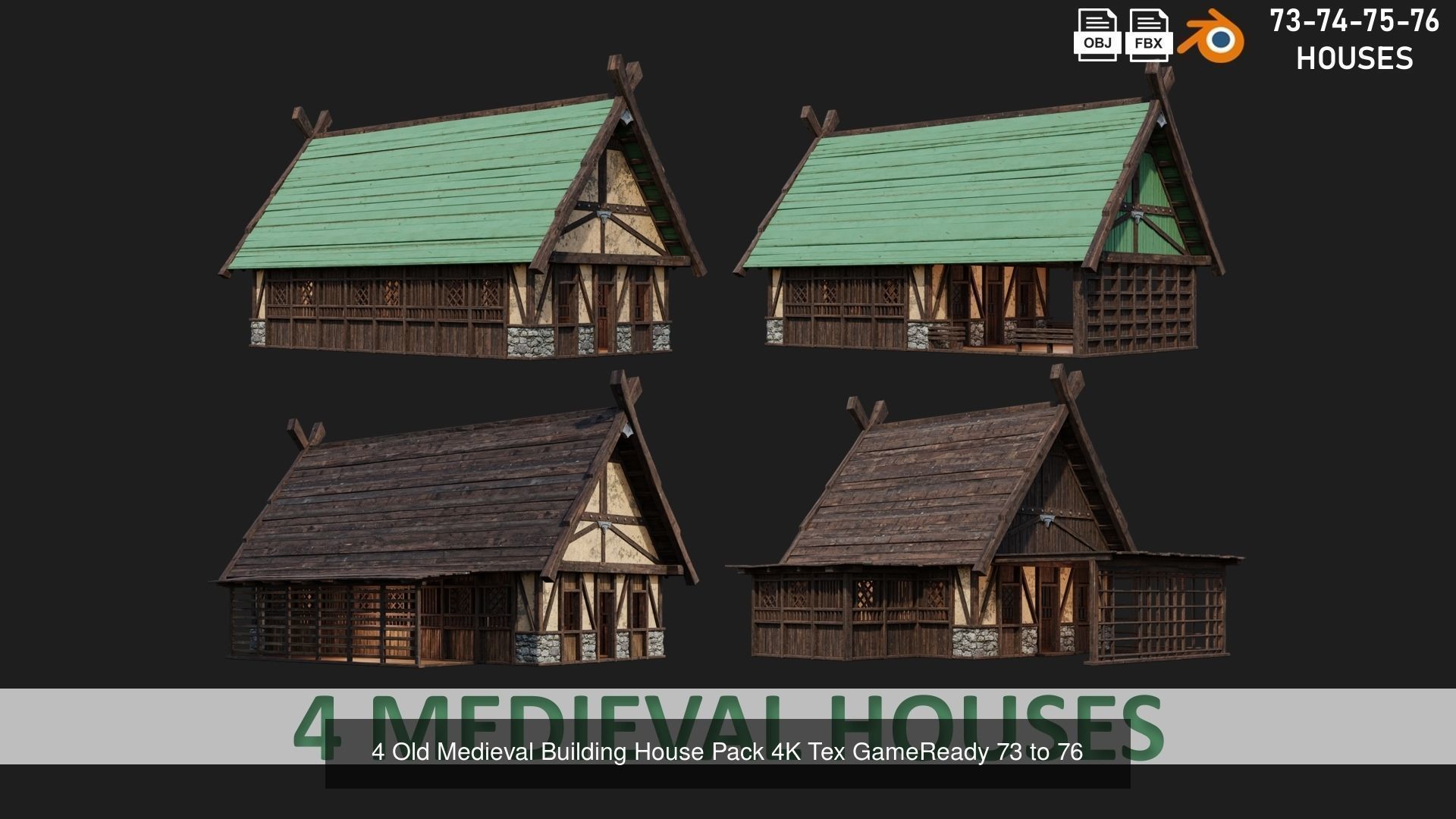 41 - 80 OLD MEDIEVAL BUILDINGS PACK 4K Textures GameReady 3D Model Collection_12