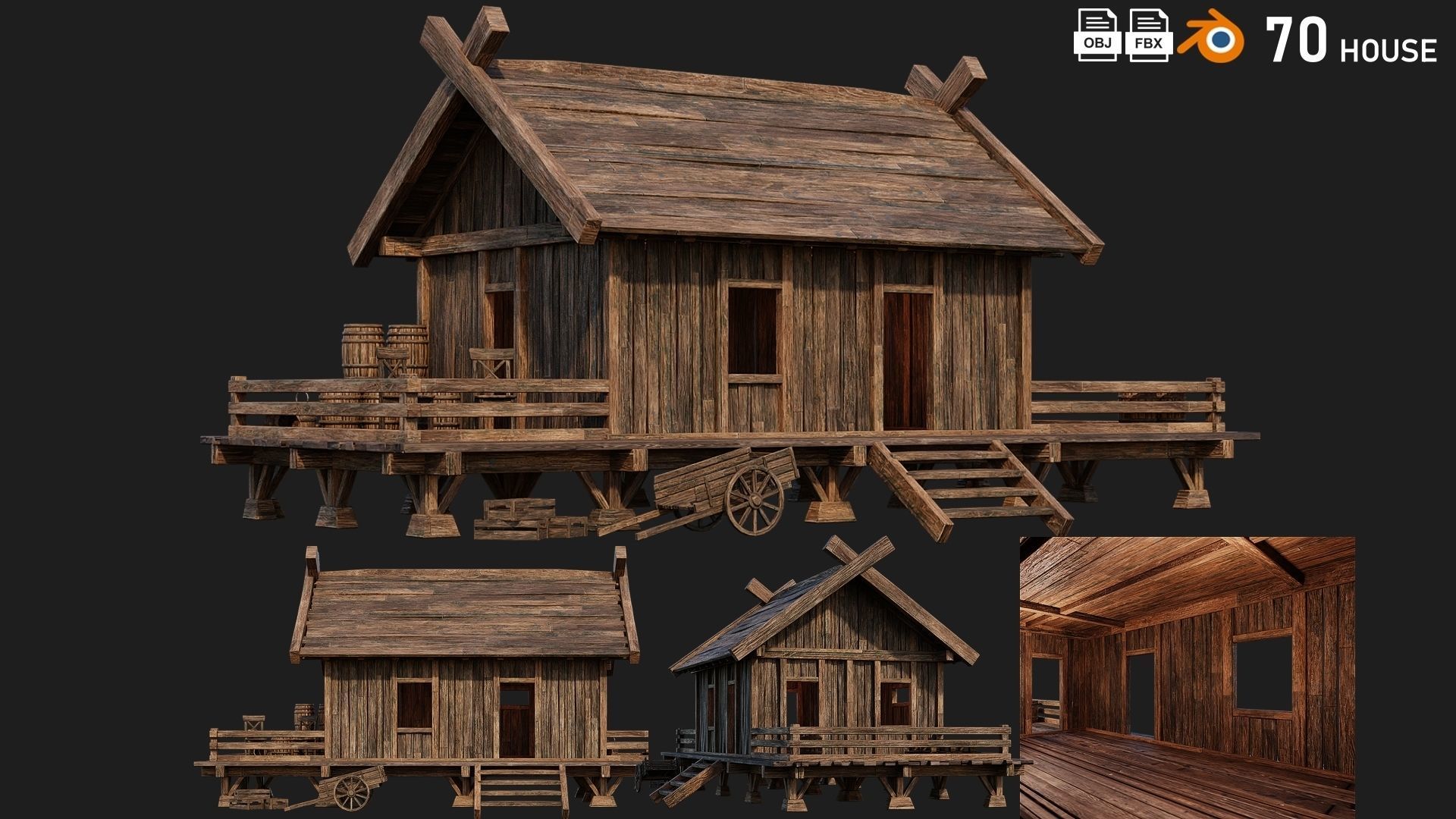 41 - 80 OLD MEDIEVAL BUILDINGS PACK 4K Textures GameReady 3D Model Collection_30