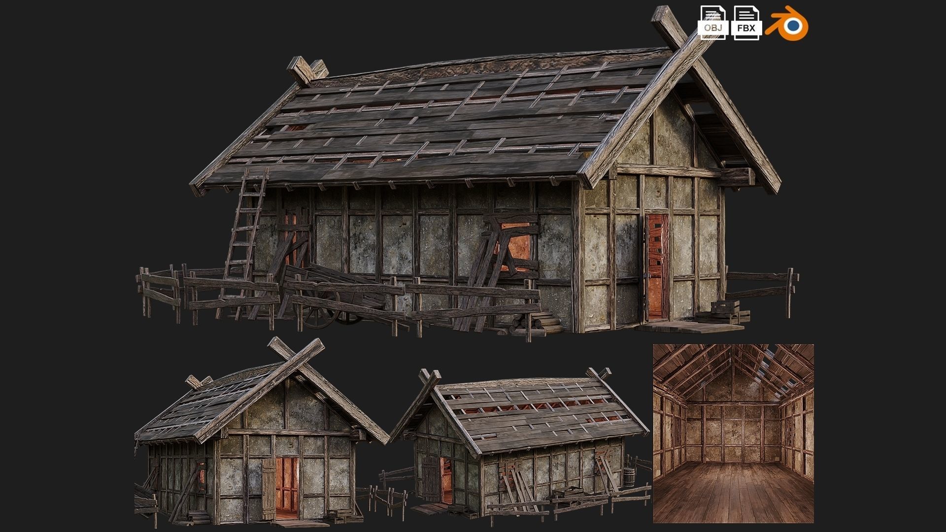 41 - 80 OLD MEDIEVAL BUILDINGS PACK 4K Textures GameReady 3D Model Collection_34