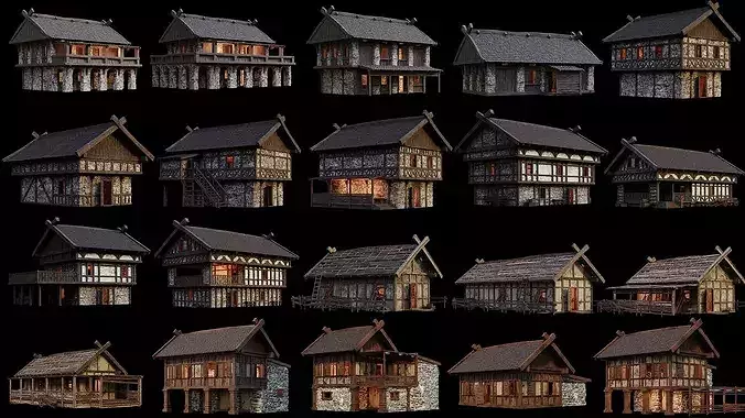 41 - 80 OLD MEDIEVAL BUILDINGS PACK 4K Textures GameReady 2