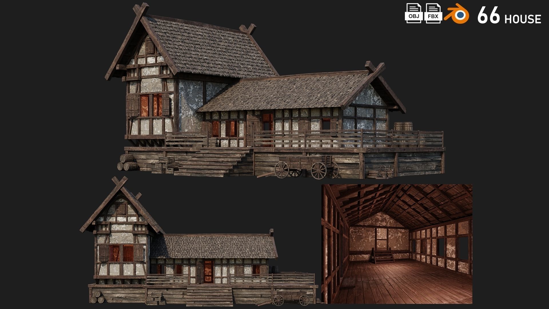 41 - 80 OLD MEDIEVAL BUILDINGS PACK 4K Textures GameReady 3D Model Collection_27