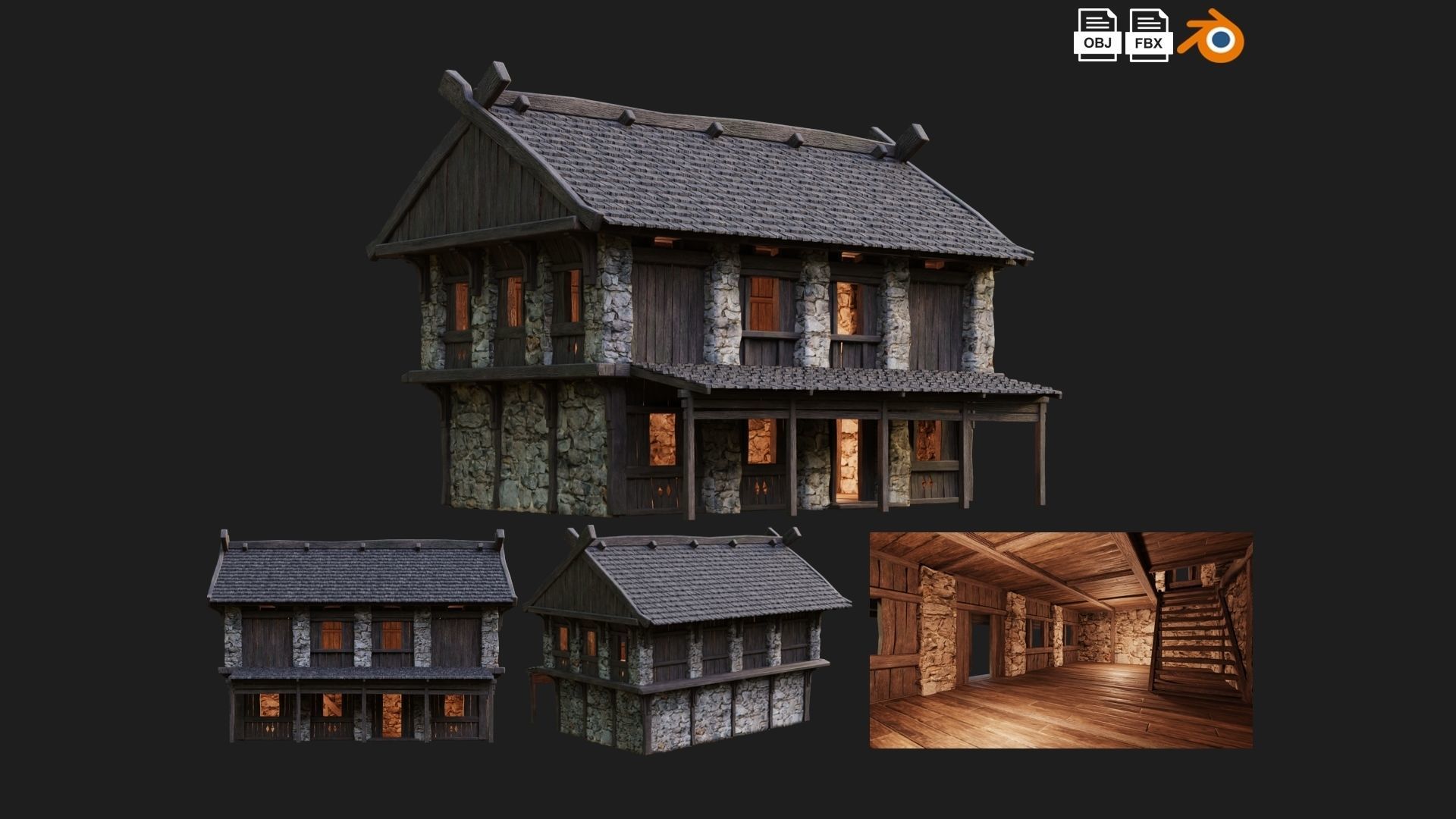 41 - 80 OLD MEDIEVAL BUILDINGS PACK 4K Textures GameReady 3D Model Collection_21