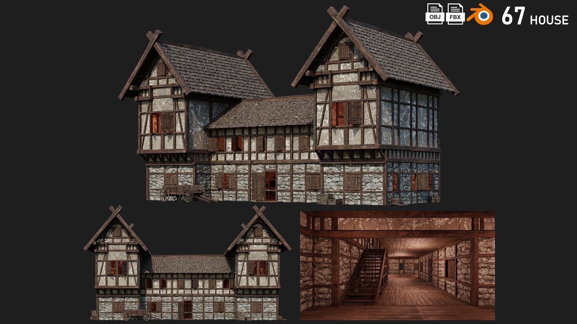 41 - 80 OLD MEDIEVAL BUILDINGS PACK 4K Textures GameReady 3D Model Collection_50