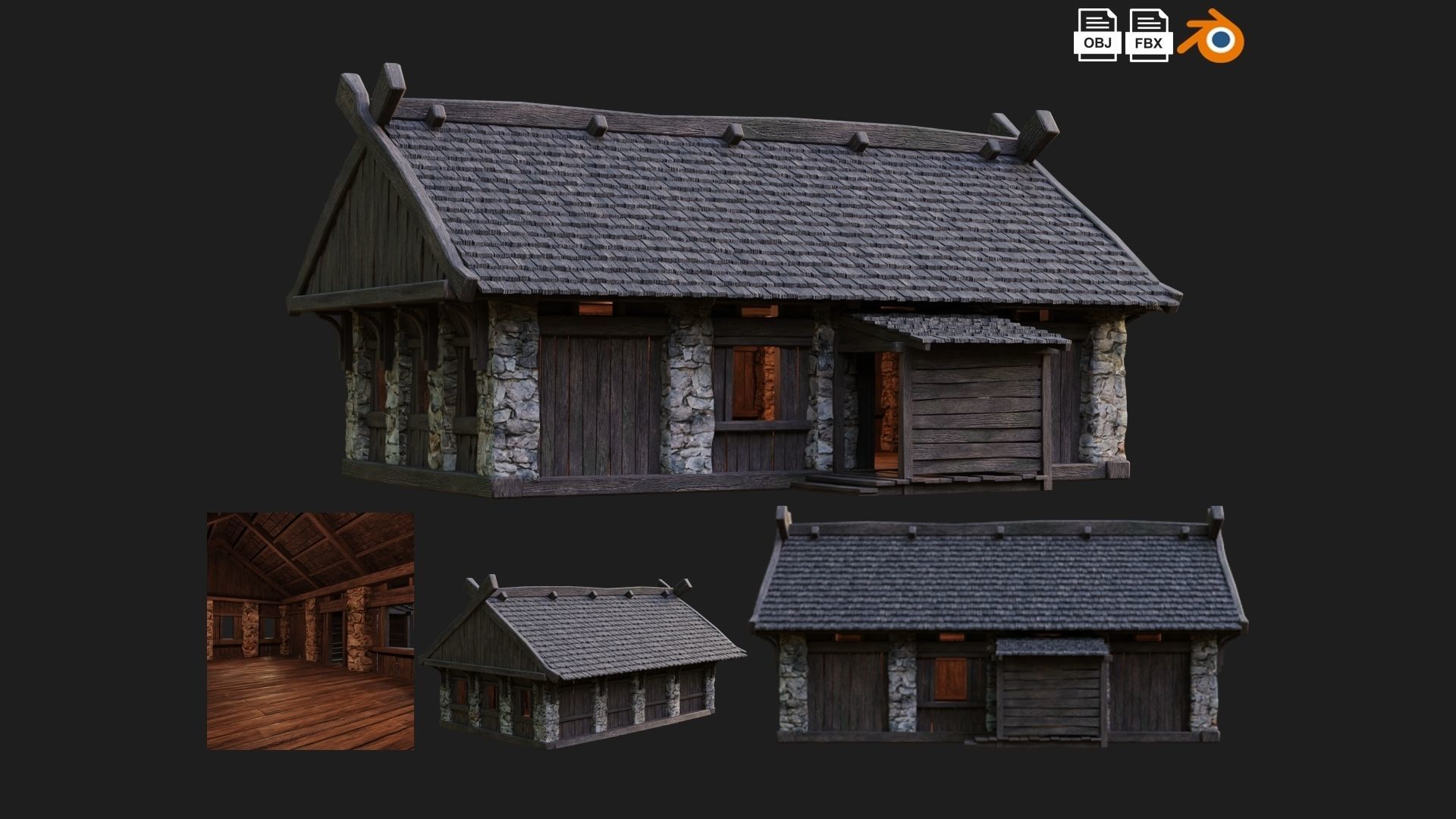 41 - 80 OLD MEDIEVAL BUILDINGS PACK 4K Textures GameReady 3D Model Collection_14