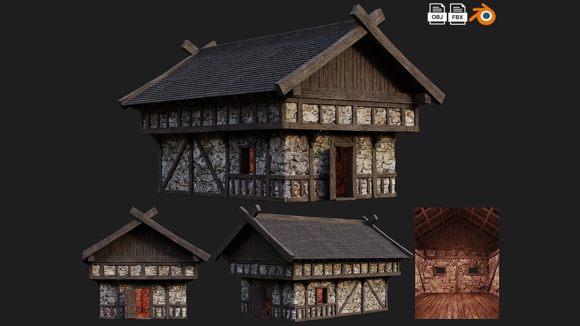 41 - 80 OLD MEDIEVAL BUILDINGS PACK 4K Textures GameReady 3D Model Collection_18