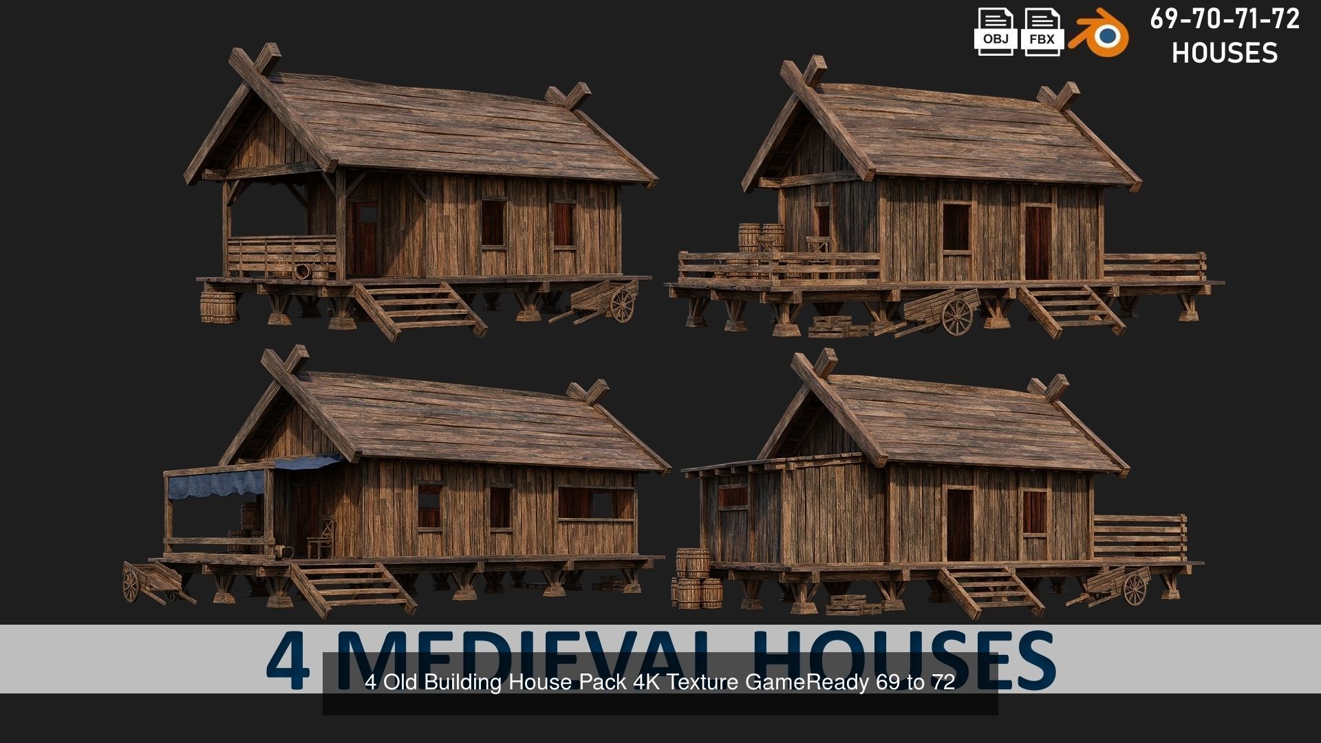 41 - 80 OLD MEDIEVAL BUILDINGS PACK 4K Textures GameReady 3D Model Collection_11