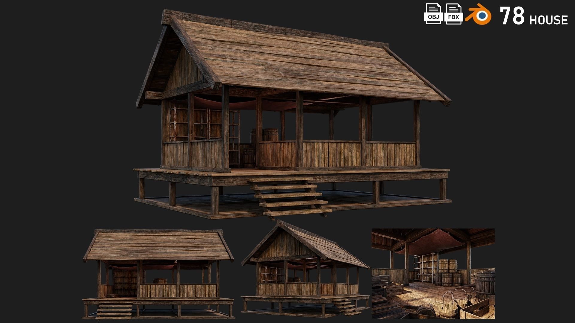 41 - 80 OLD MEDIEVAL BUILDINGS PACK 4K Textures GameReady 3D Model Collection_48