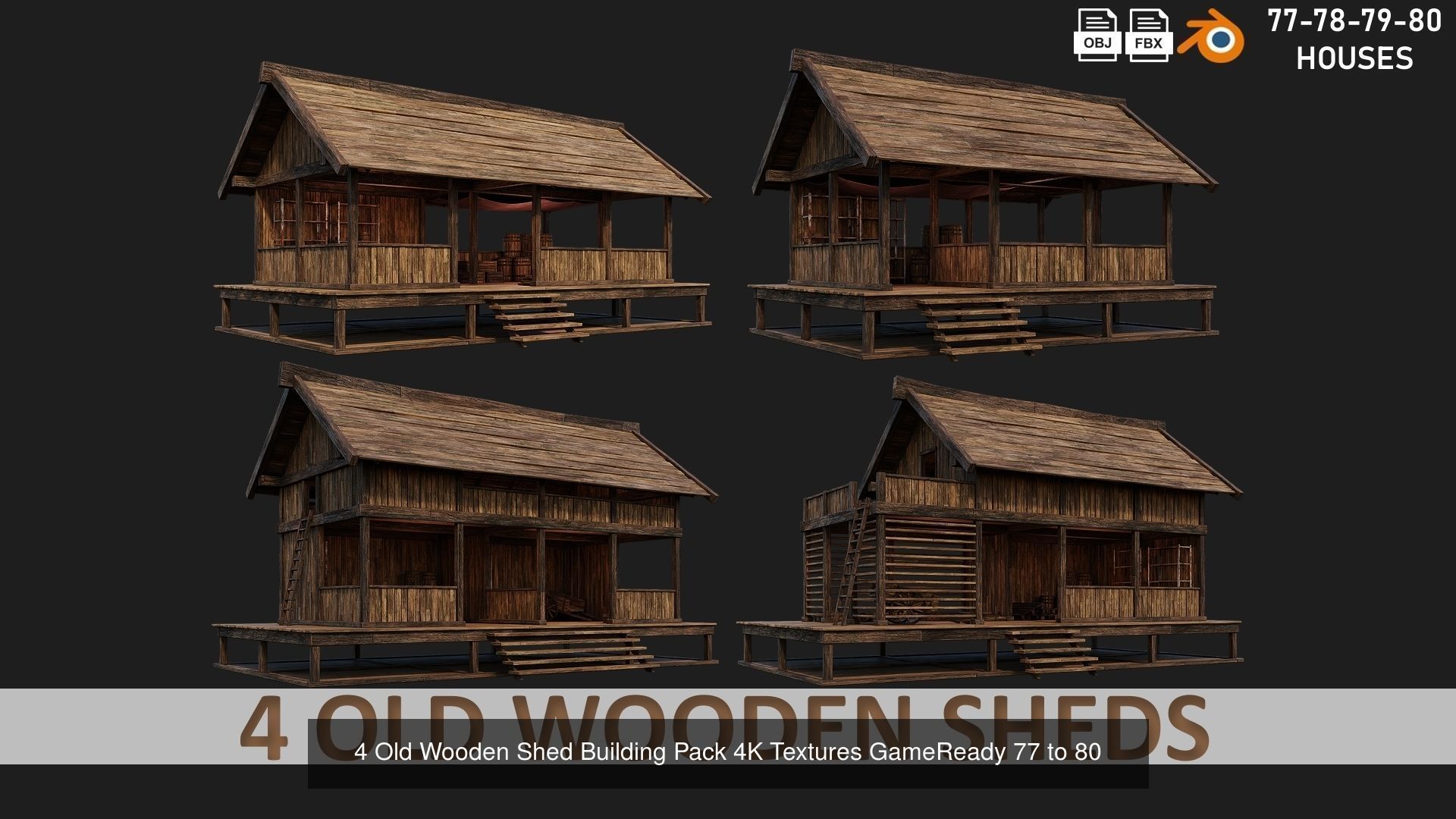 41 - 80 OLD MEDIEVAL BUILDINGS PACK 4K Textures GameReady 3D Model Collection_13