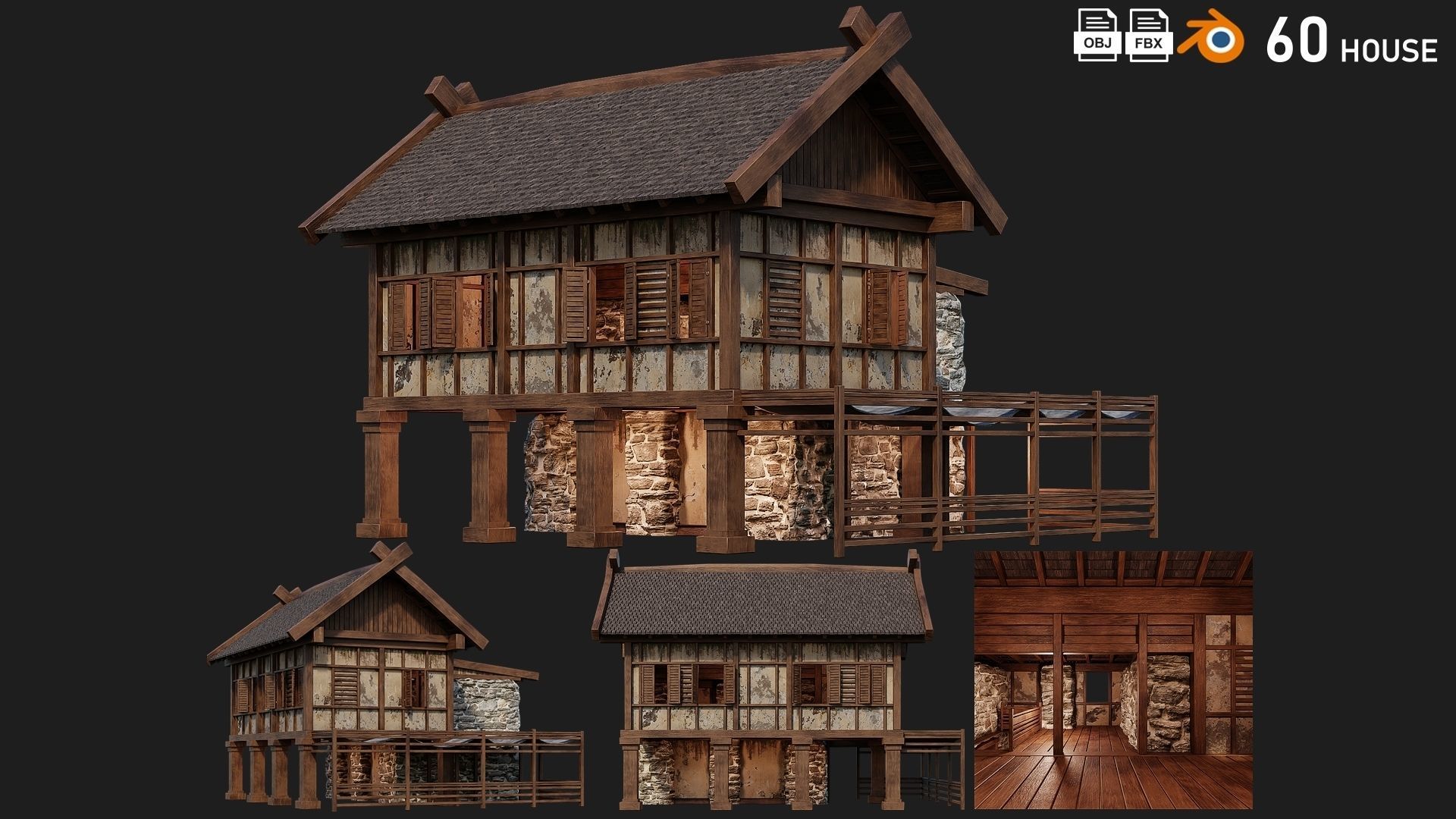 41 - 80 OLD MEDIEVAL BUILDINGS PACK 4K Textures GameReady 3D Model Collection_35