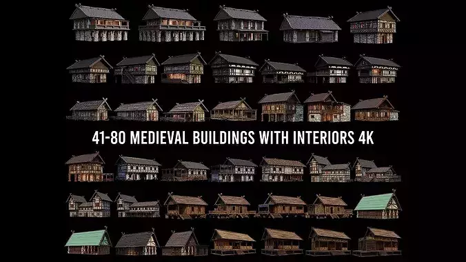 41 - 80 OLD MEDIEVAL BUILDINGS PACK 4K Textures GameReady