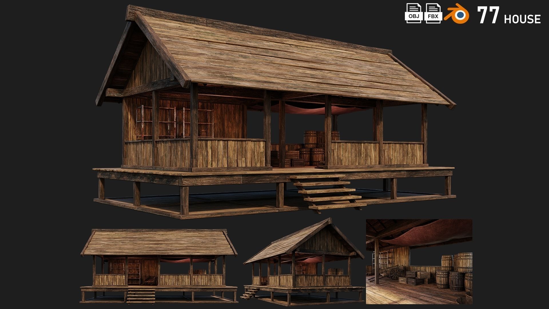 41 - 80 OLD MEDIEVAL BUILDINGS PACK 4K Textures GameReady 3D Model Collection_39
