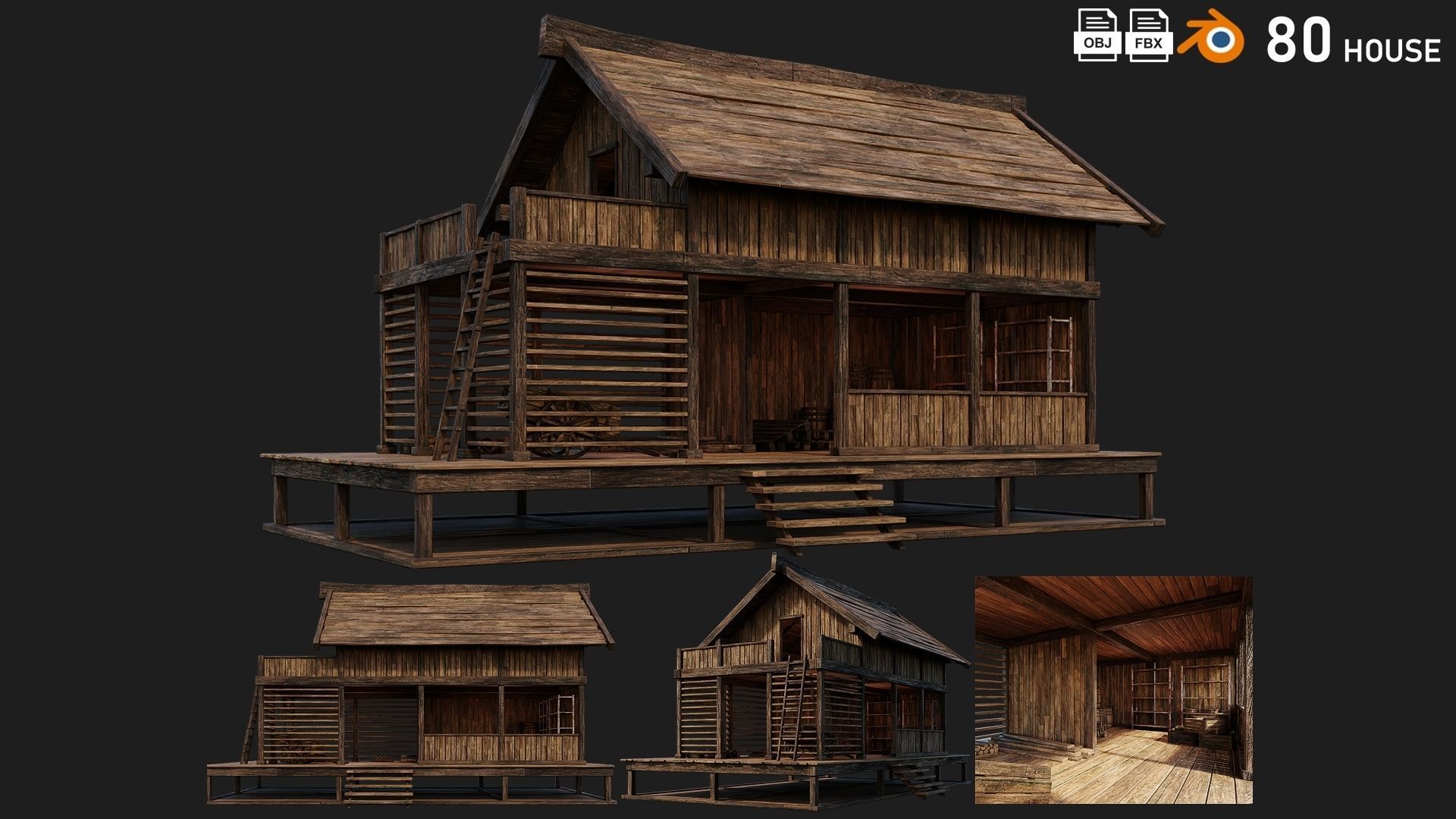 41 - 80 OLD MEDIEVAL BUILDINGS PACK 4K Textures GameReady 3D Model Collection_38