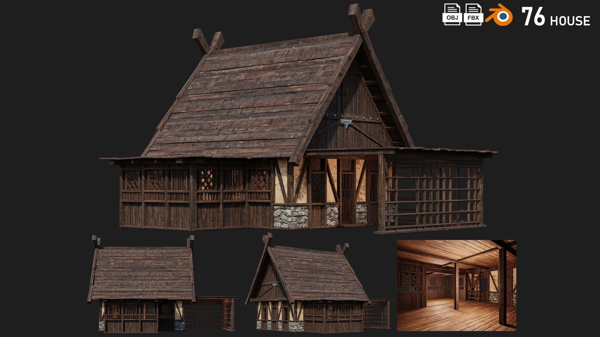 41 - 80 OLD MEDIEVAL BUILDINGS PACK 4K Textures GameReady 3D Model Collection_24