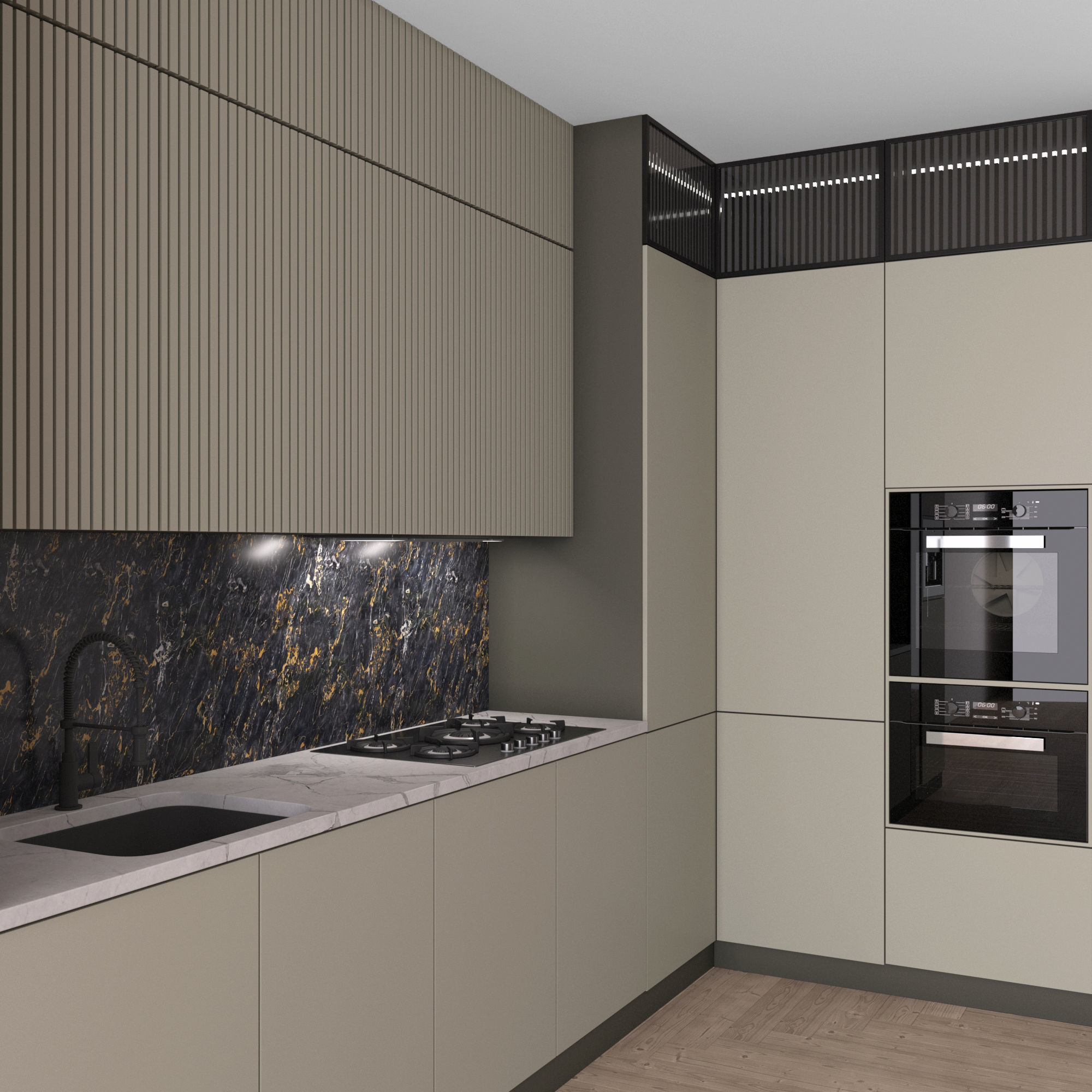 Kitchen Modern 12 - Corner Kitchen 3D model_1