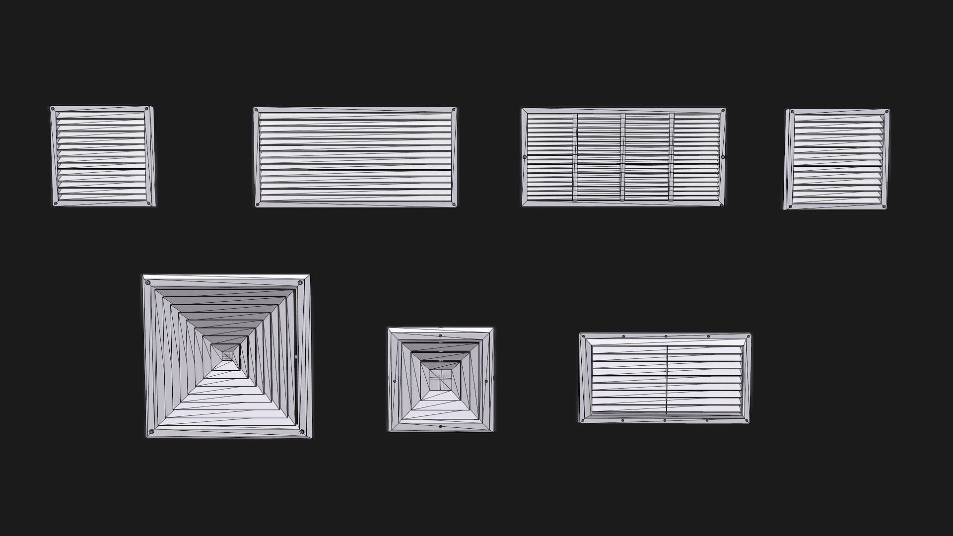 Air Vent Systems Old Low-poly 3D model_8