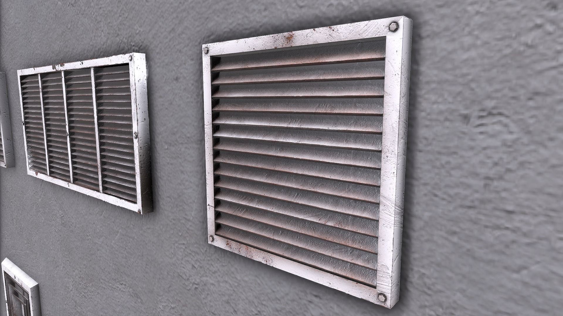 Air Vent Systems Old Low-poly 3D model_5