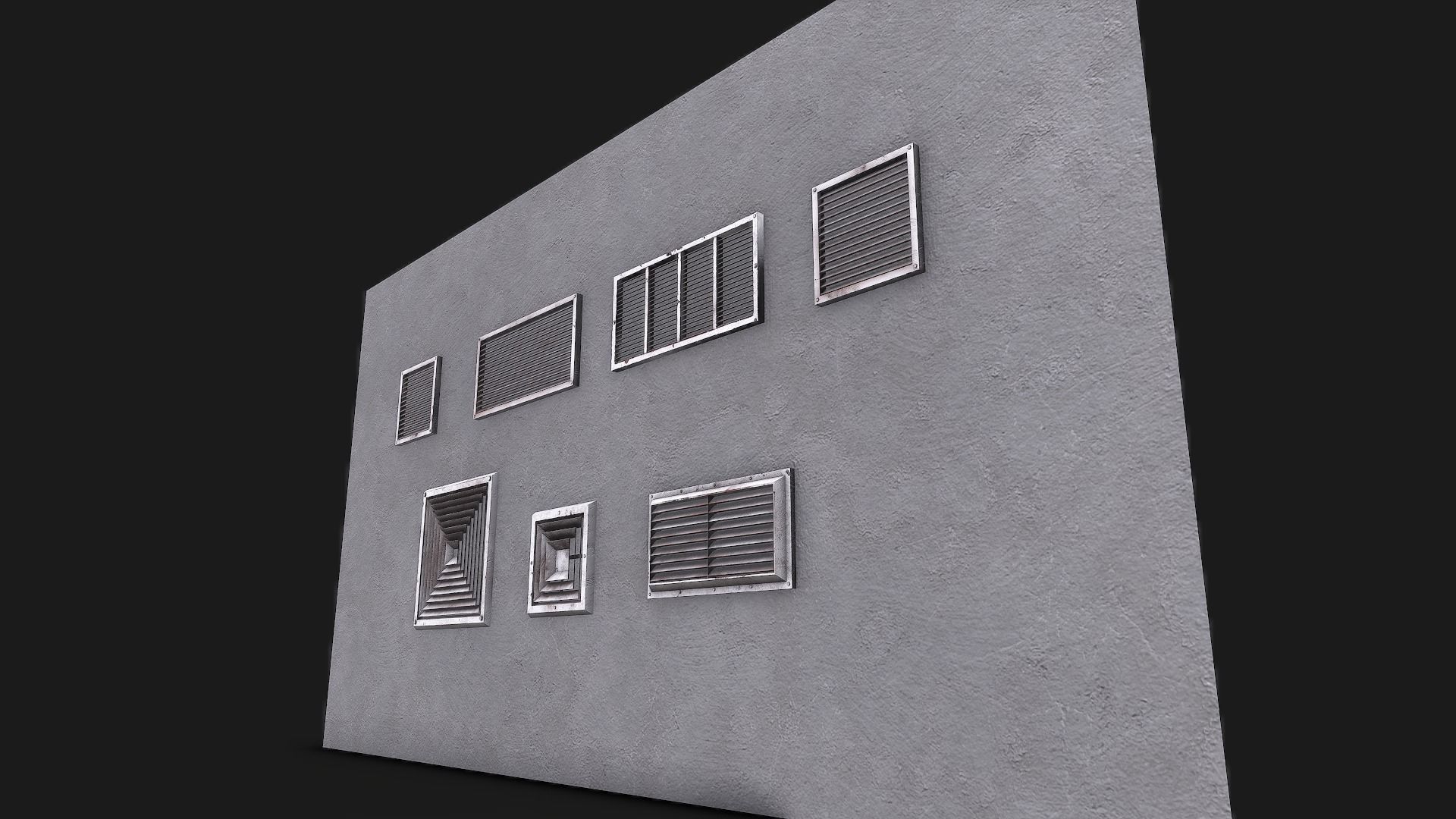 Air Vent Systems Old Low-poly 3D model_2