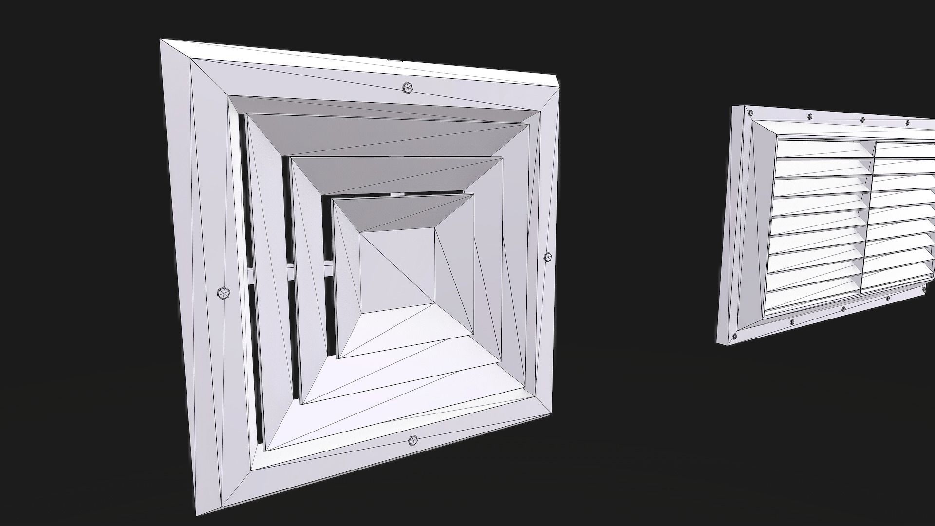 Air Vent Systems Old Low-poly 3D model_9