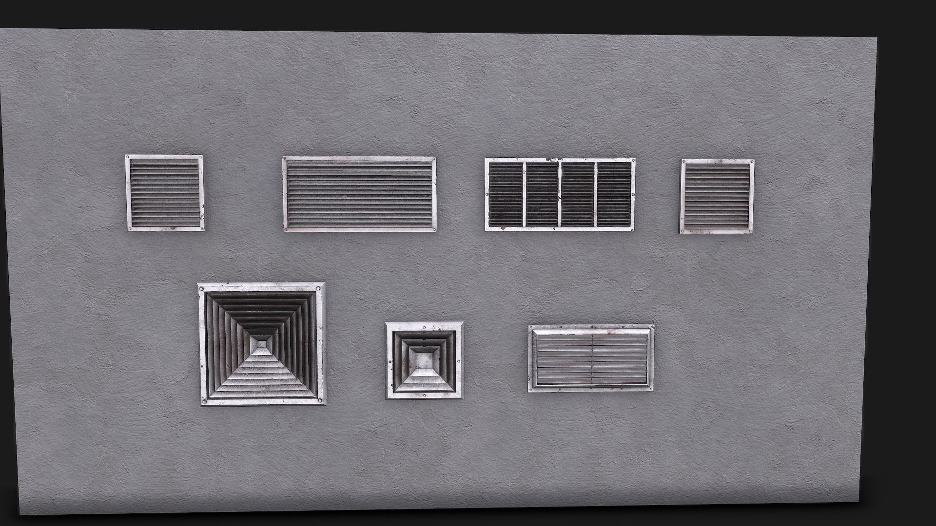 Air Vent Systems Old Low-poly 3D model_3