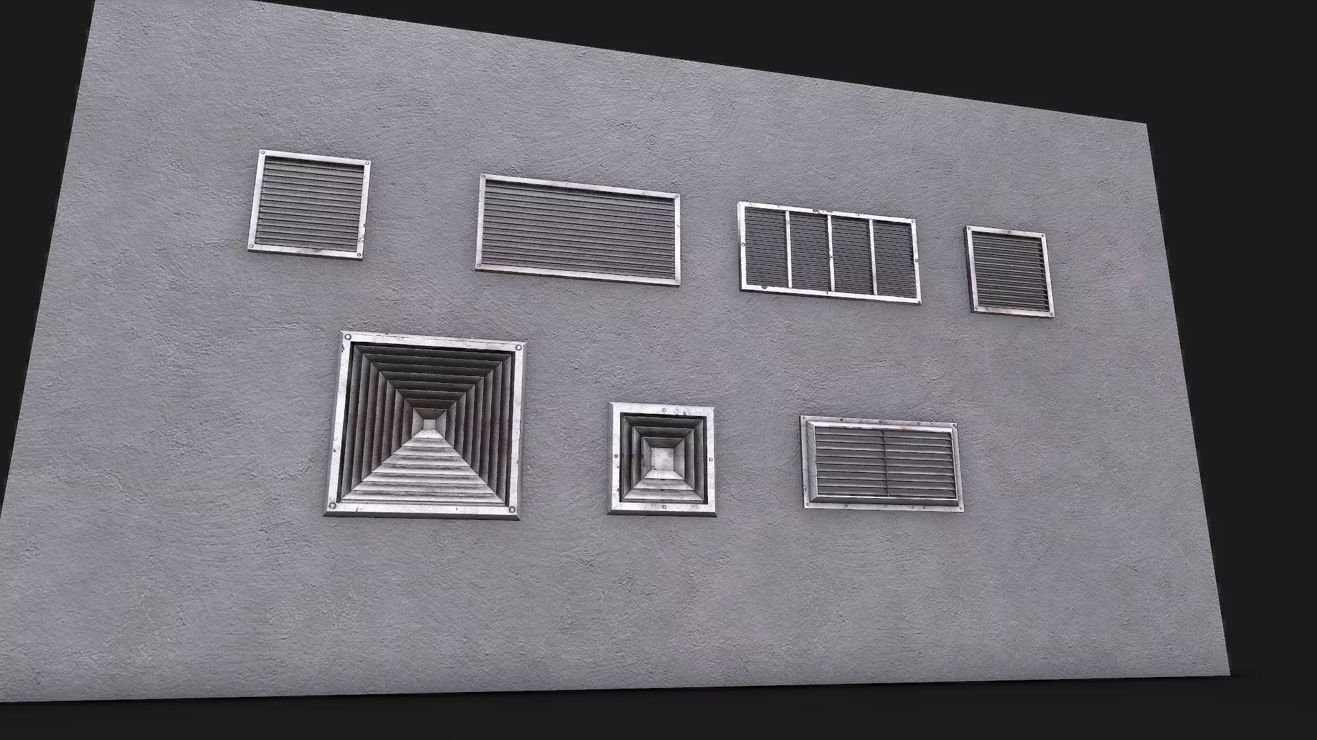 Air Vent Systems Old Low-poly 3D model_0